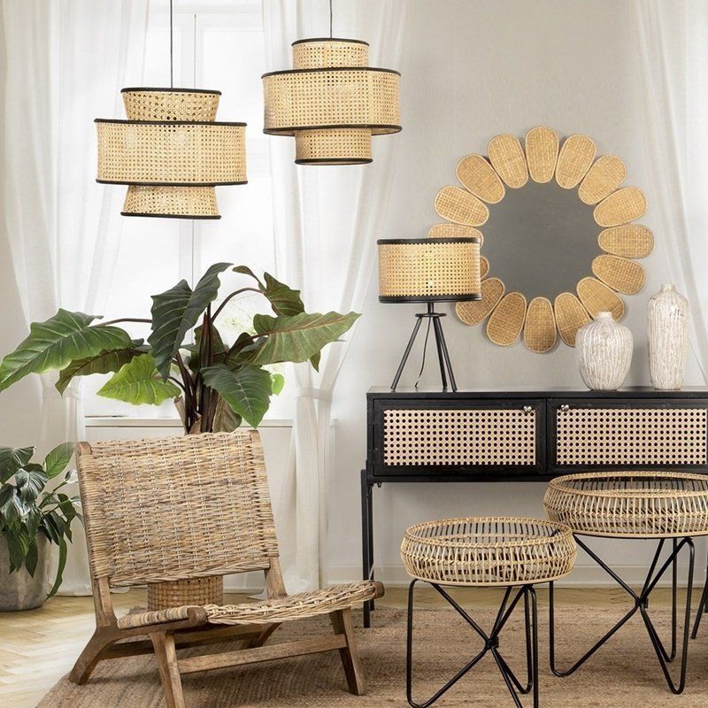 Lámpara de techo ratán