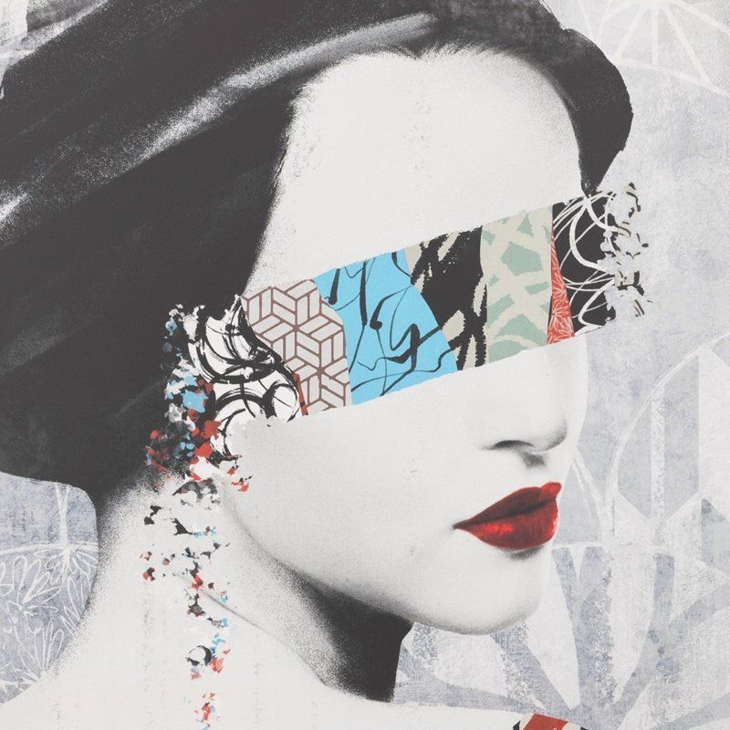 cuadro mujer gafas con foam