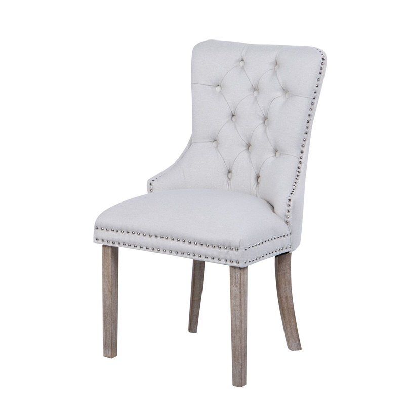 Silla capitoné de lino