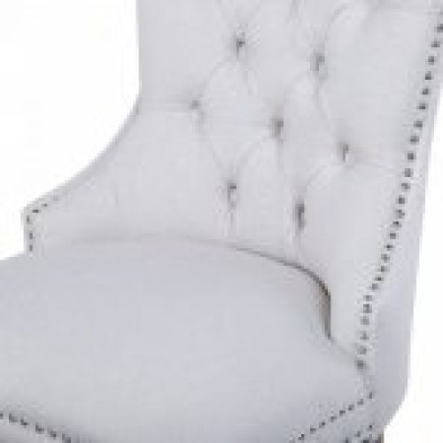 Silla capitoné de lino