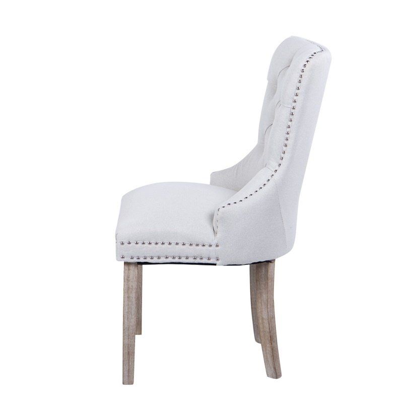 Silla capitoné de lino