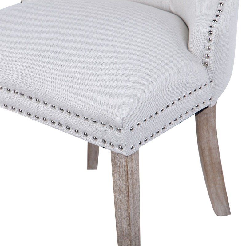 Silla capitoné de lino