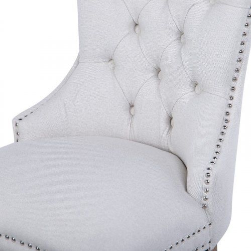 Silla capitoné de lino