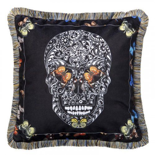 Cojín terciopelo calavera