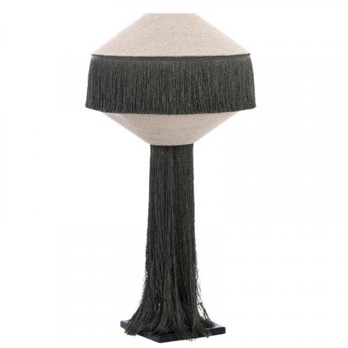 lámpara sobremesa flecos